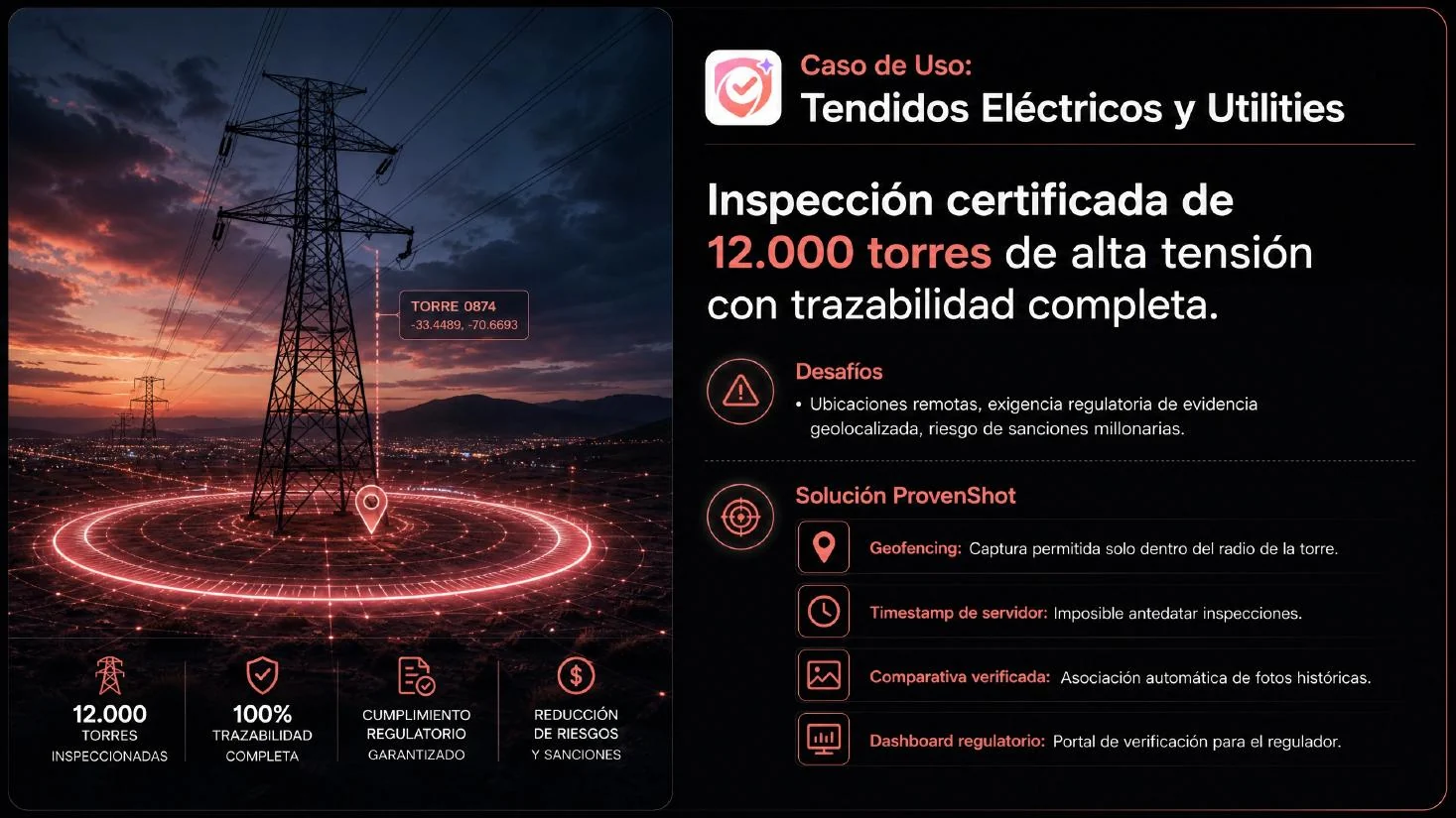 Infografía de inspección certificada de tendidos eléctricos y utilities